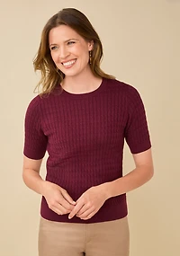 Cable Knit Elbow Sleeve Sweater
