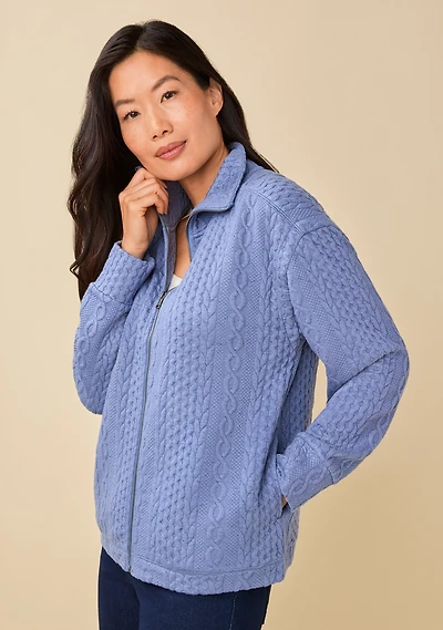 Cable Knit Zip Jacket