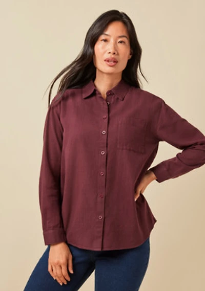 Relaxed Fit Button Front Shirt