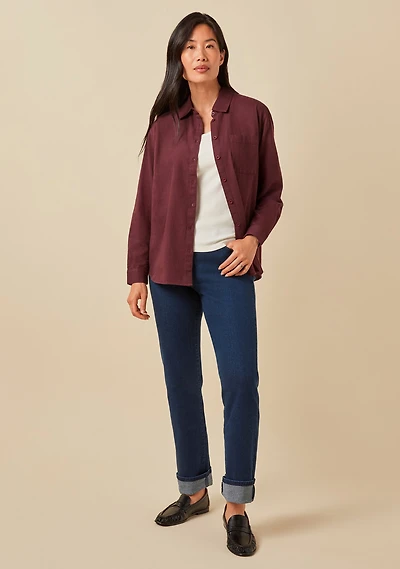 Relaxed Fit Button Front Shirt