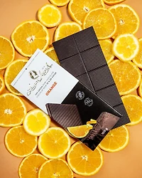 Barre de chocolat noir 70% et orange 100 g [87040]