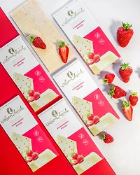 Barre de chocolat blanc et fraises 100 g [87043]