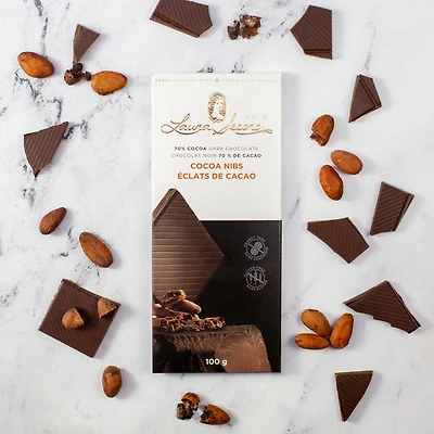 Barre chocolat noir 70 % avec éclats de cacao 100 g [87055]