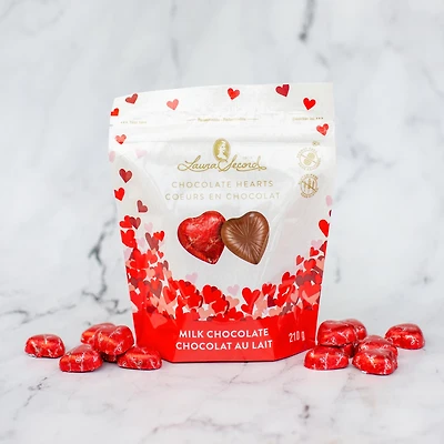 Sac de coeurs en chocolat au lait 210 g [86537]