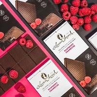 Barre chocolat noir 70 % et framboise 100 g [87041]