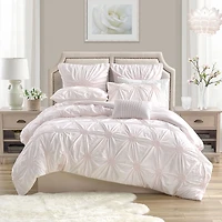 Swift Home Floral Ruched Duvet Cover Set
