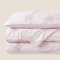 Swift Home Floral Ruched Duvet Cover Set