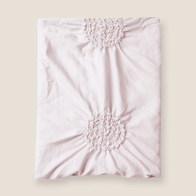Swift Home Floral Ruched Duvet Cover Set