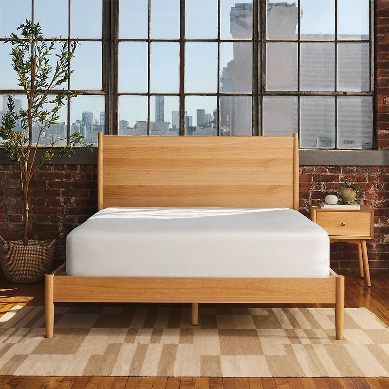 Silk & Snow Mid-Century Modern Bed