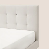 Silk & Snow Grid Tufted Upholstered Bed