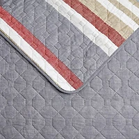 Eddie Bauer Salmon Ladder Stripe Quilt Set