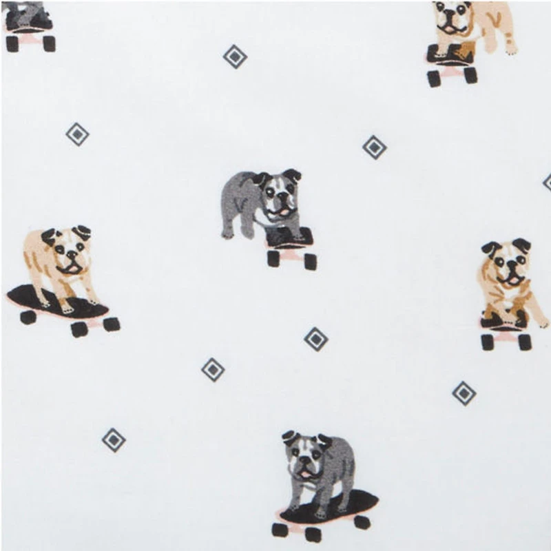 Poppy & Fritz Skateboarding Bulldogs Sheet Set