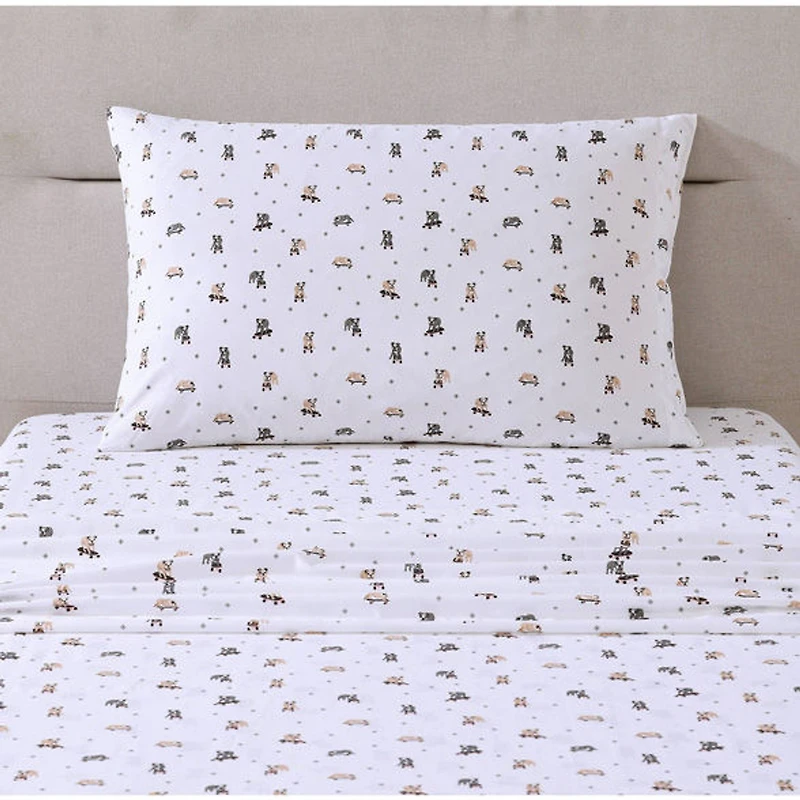 Poppy & Fritz Skateboarding Bulldogs Sheet Set