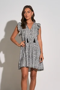 ELAN DRESS BK/WH SNAKE220475