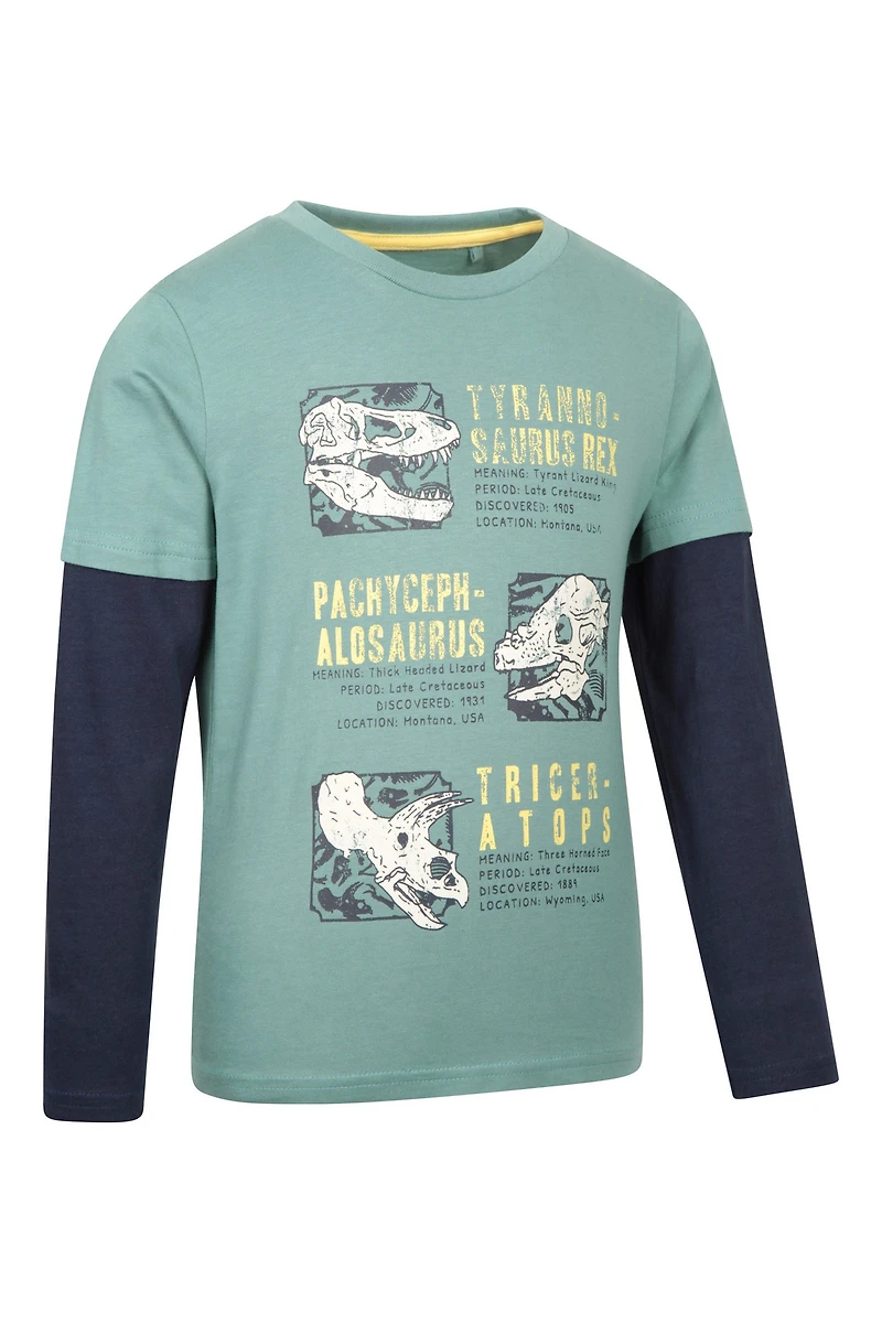Dino Facts Kids Long Sleeve Top