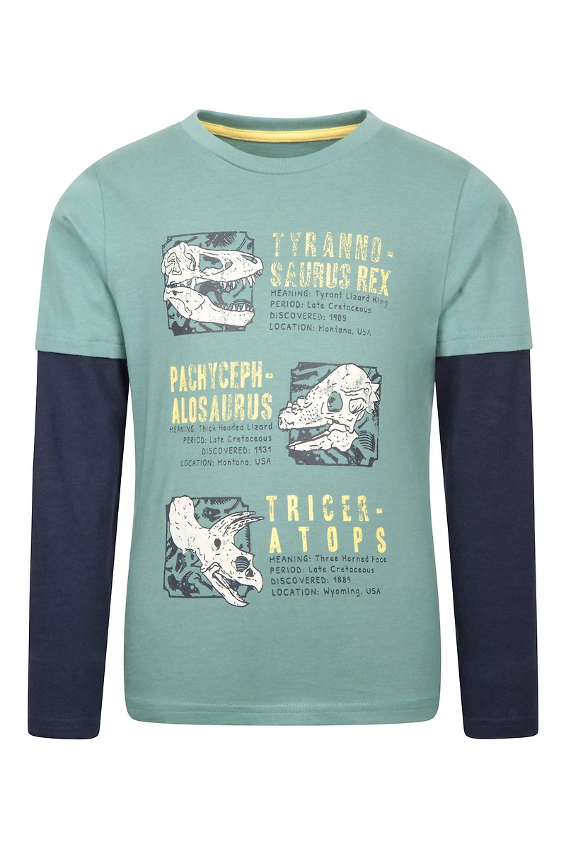 Dino Facts Kids Long Sleeve Top