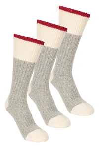 Isowool Mens Chunky Mid-Calf Socks 3-Pack