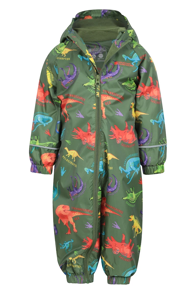 Spright Fleece Lined Printed Junior Waterproof Rain Suit