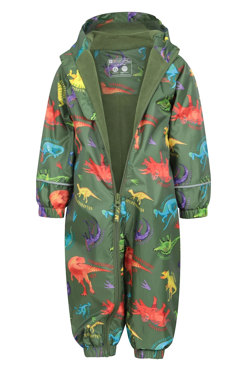 Spright Fleece Lined Printed Junior Waterproof Rain Suit