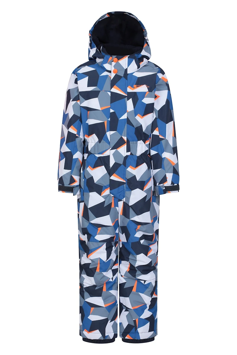 Cloud Printed Kids All One Waterproof Snowsuit