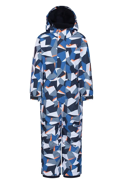 Cloud Printed Kids All One Waterproof Snowsuit