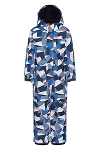 Cloud Printed Kids All One Waterproof Snowsuit