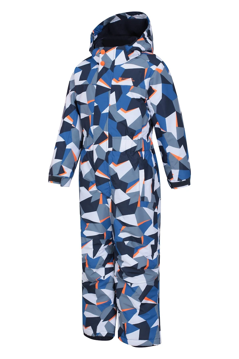 Cloud Printed Kids All One Waterproof Snowsuit