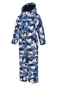 Cloud Printed Kids All One Waterproof Snowsuit