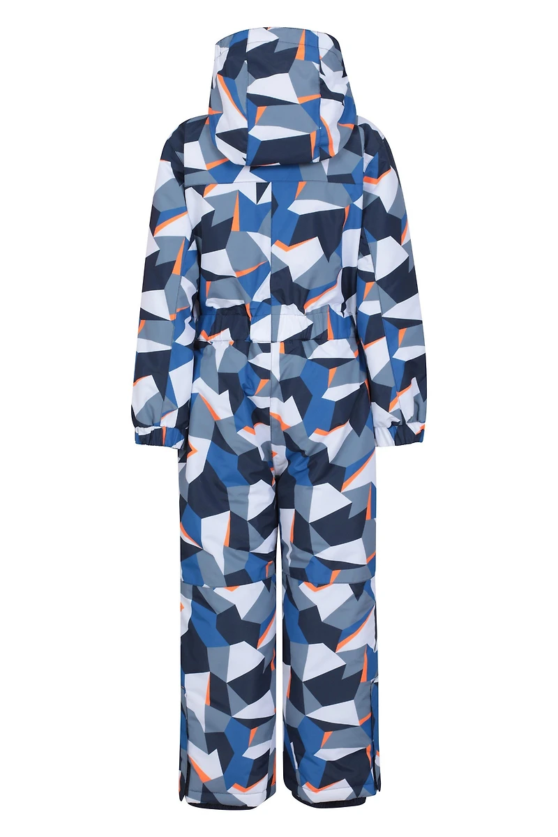 Cloud Printed Kids All One Waterproof Snowsuit