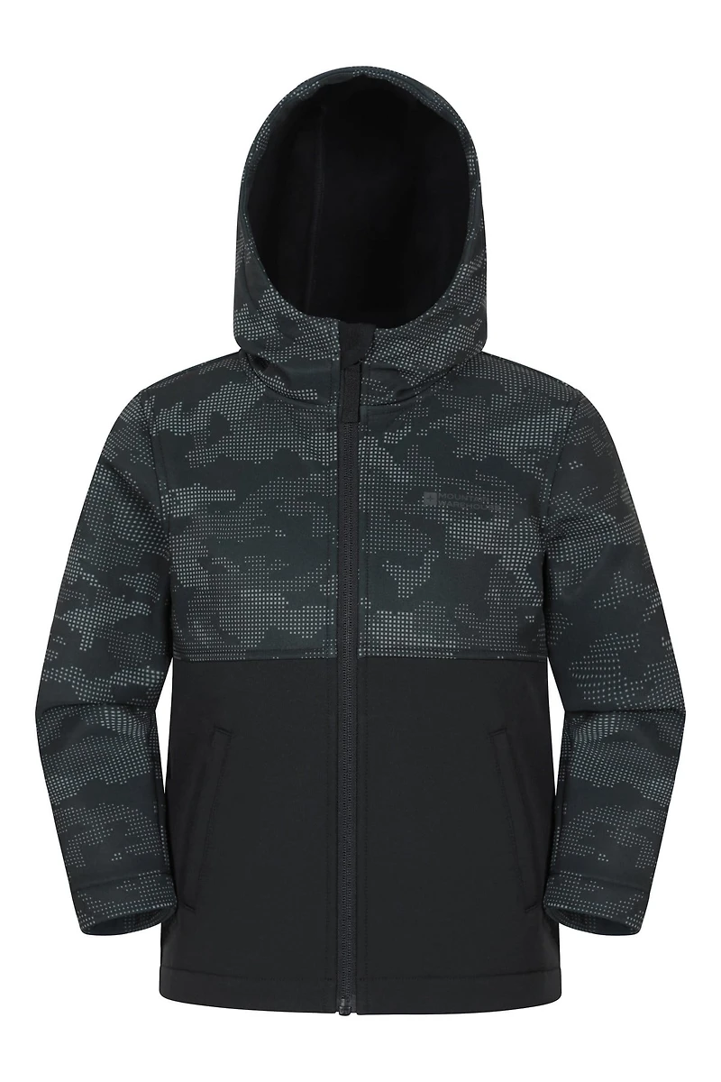 Exodus Kids Printed Water Resistant Softshell Jacket