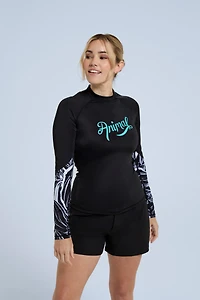 Lillie Womens Printed Panel Rash Guard