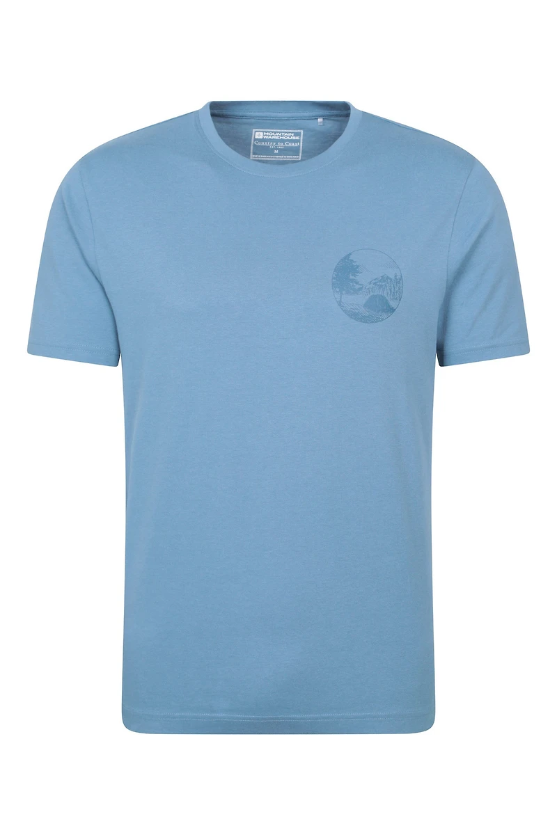 Camping Sketch Mens T-Shirt