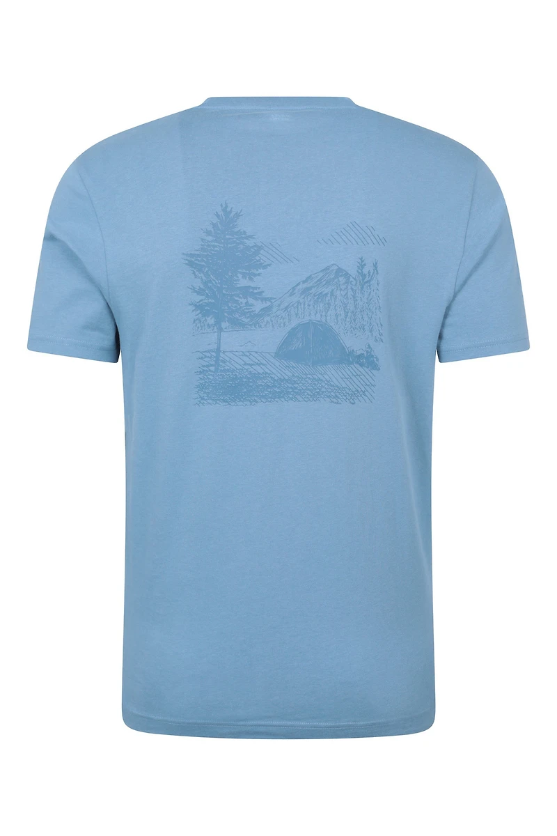 Camping Sketch Mens T-Shirt