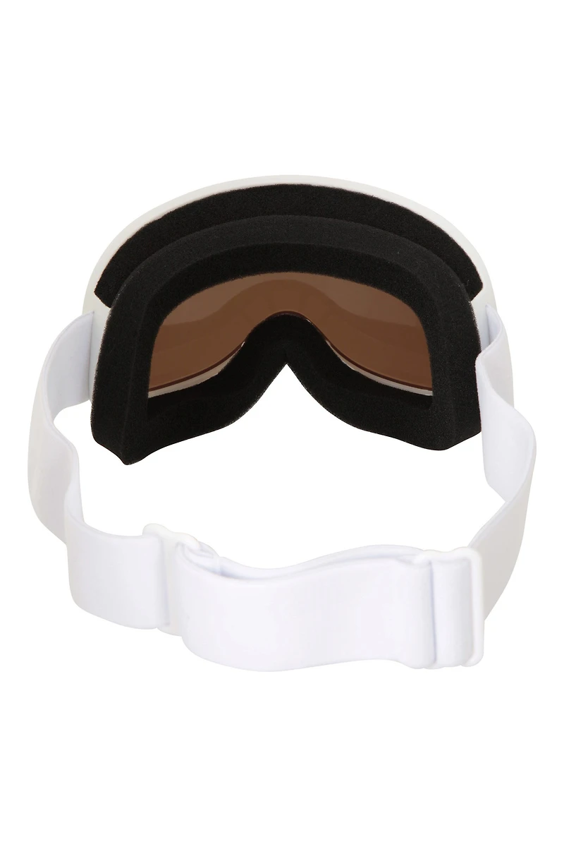 Unisex White Ski Goggles