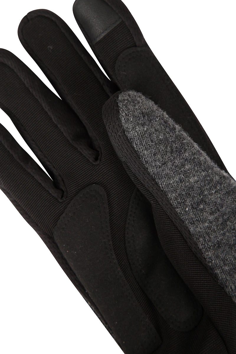 Windproof Fur Lined Mens Thermal Touchscreen Glove