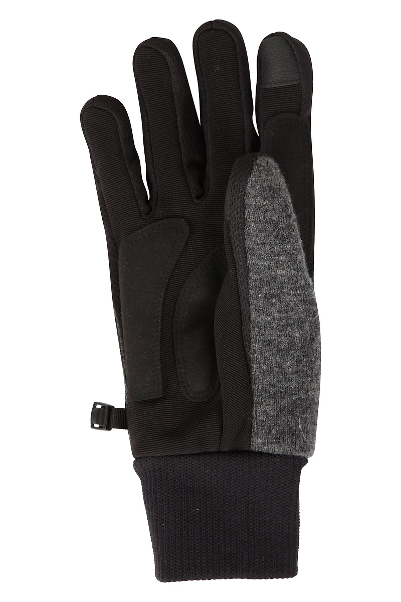 Windproof Fur Lined Mens Thermal Touchscreen Glove