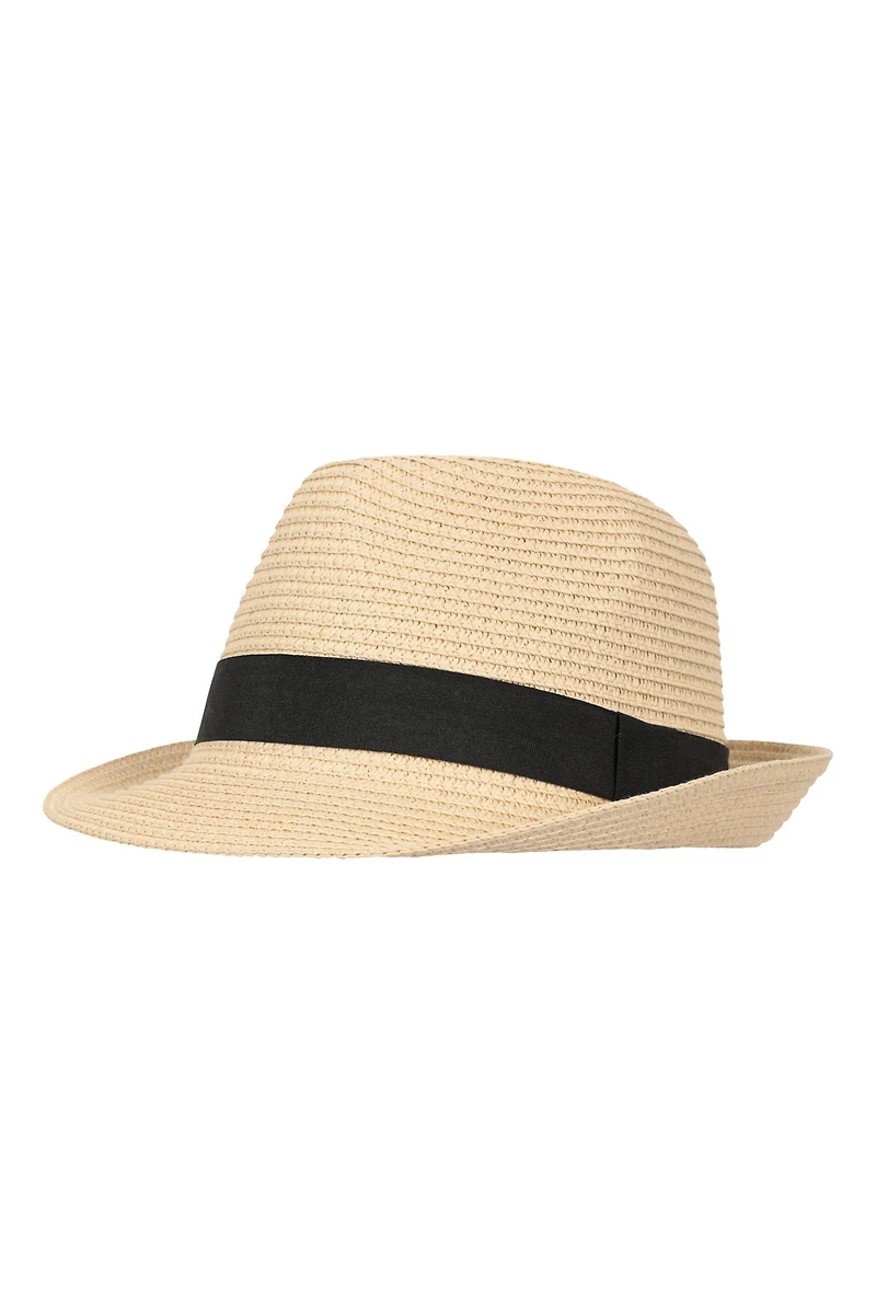 Mens Straw Trilby Hat