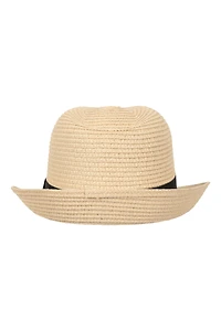 Mens Straw Trilby Hat