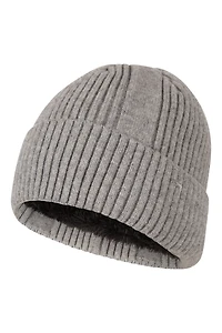 Fur Lined Mens Ribbed Thermal Beanie