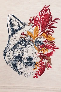 Embroided Fox Kids Hoodie