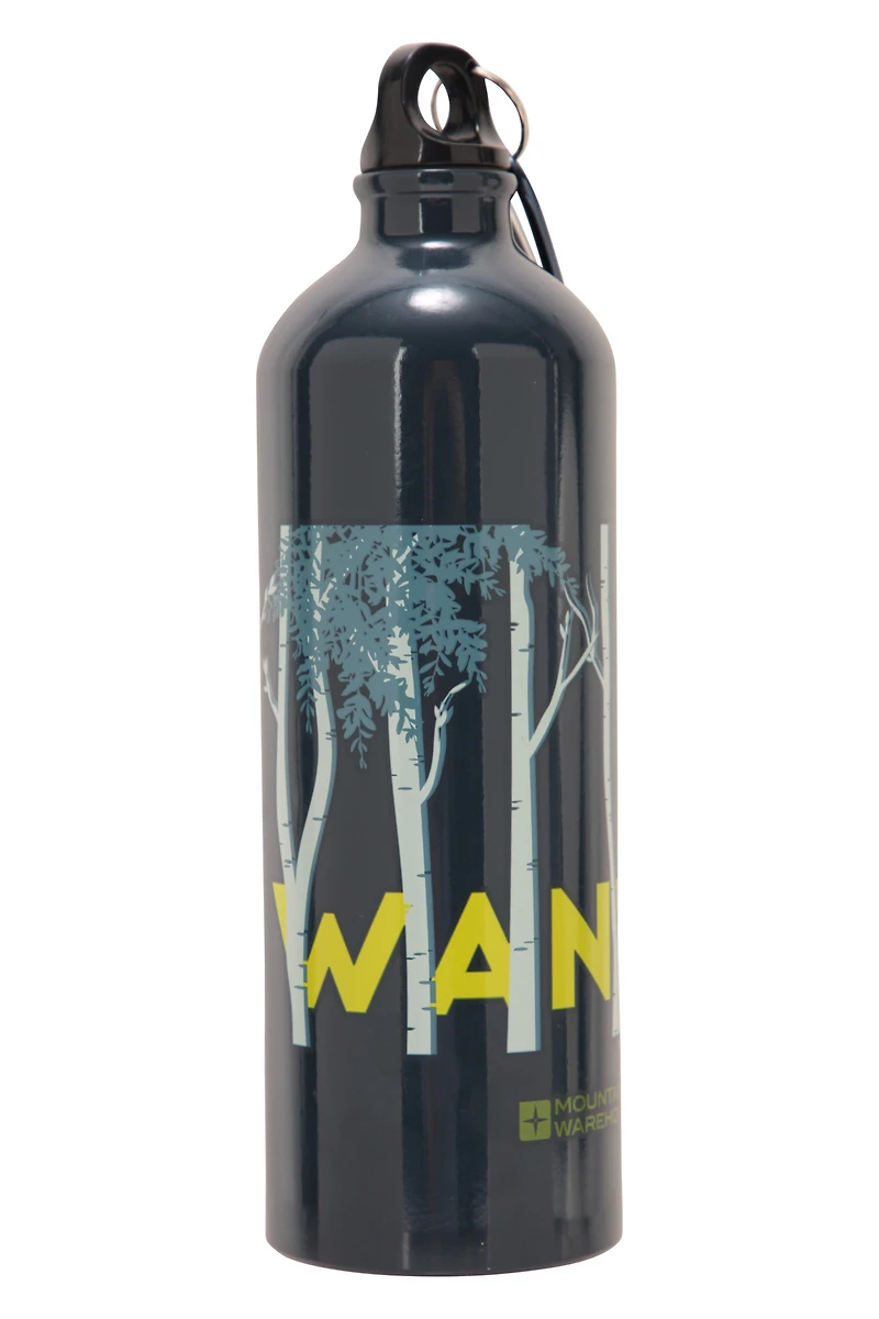 35 oz. Printed Metallic Bottle With Karabiner