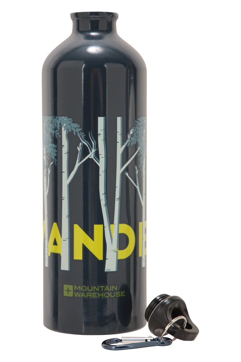 35 oz. Printed Metallic Bottle With Karabiner
