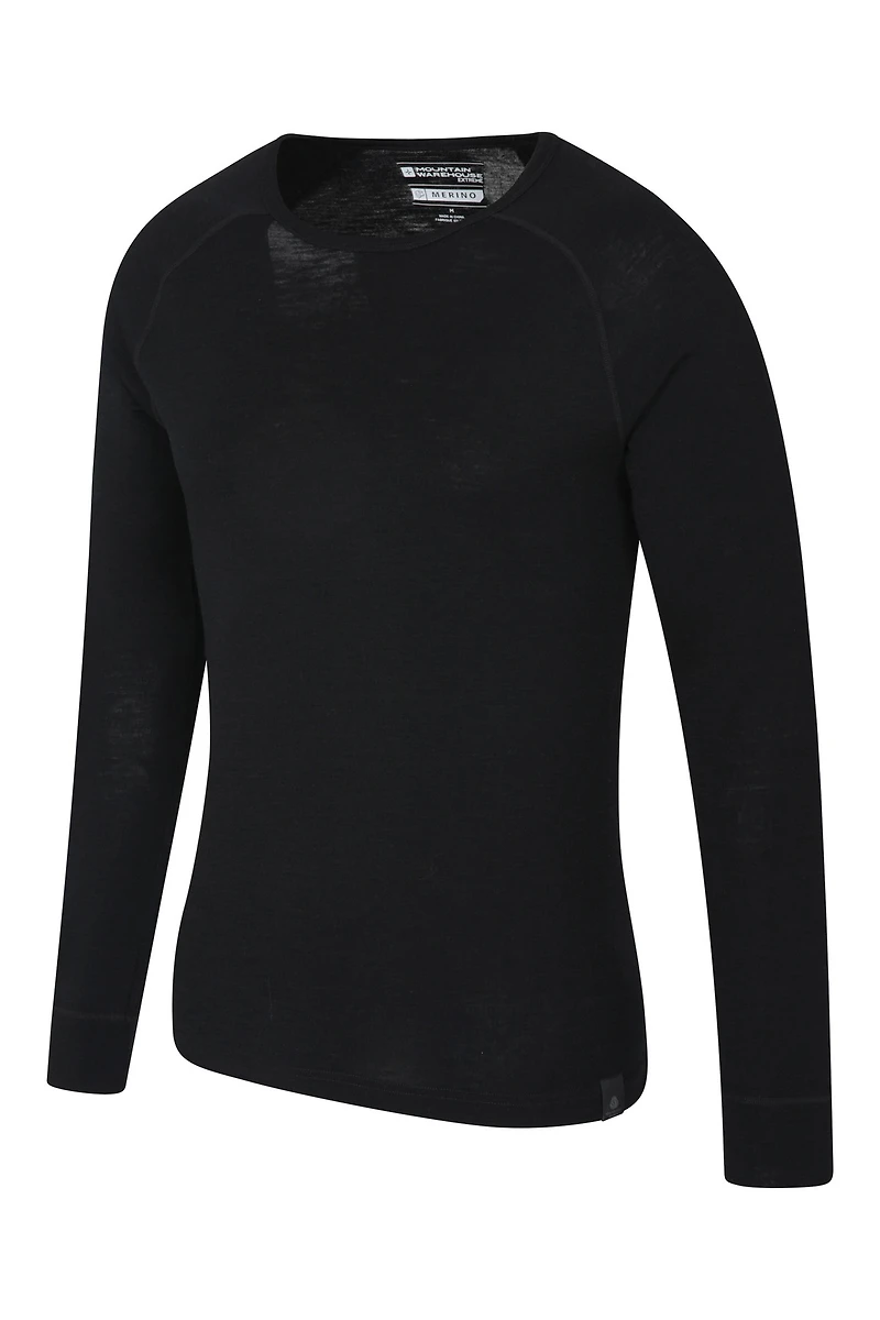 Merino Mens Long Sleeved Round Neck Top