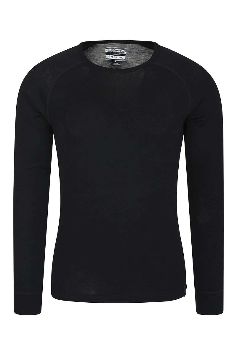 Merino Mens Long Sleeved Round Neck Top