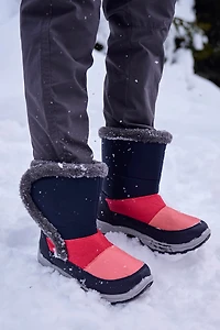 Caribou Kids Faux Fur Trim Adaptive Snow Boots