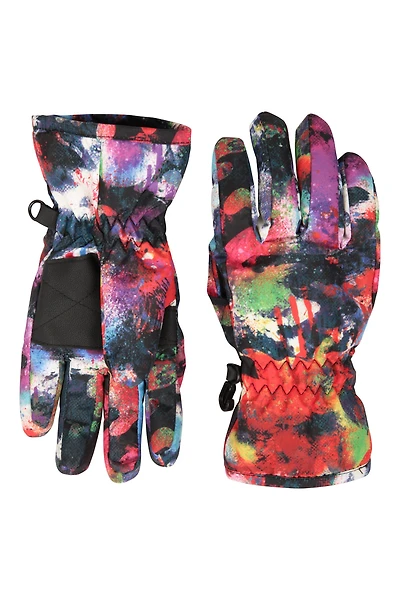 Printed Kids Ski Gloves