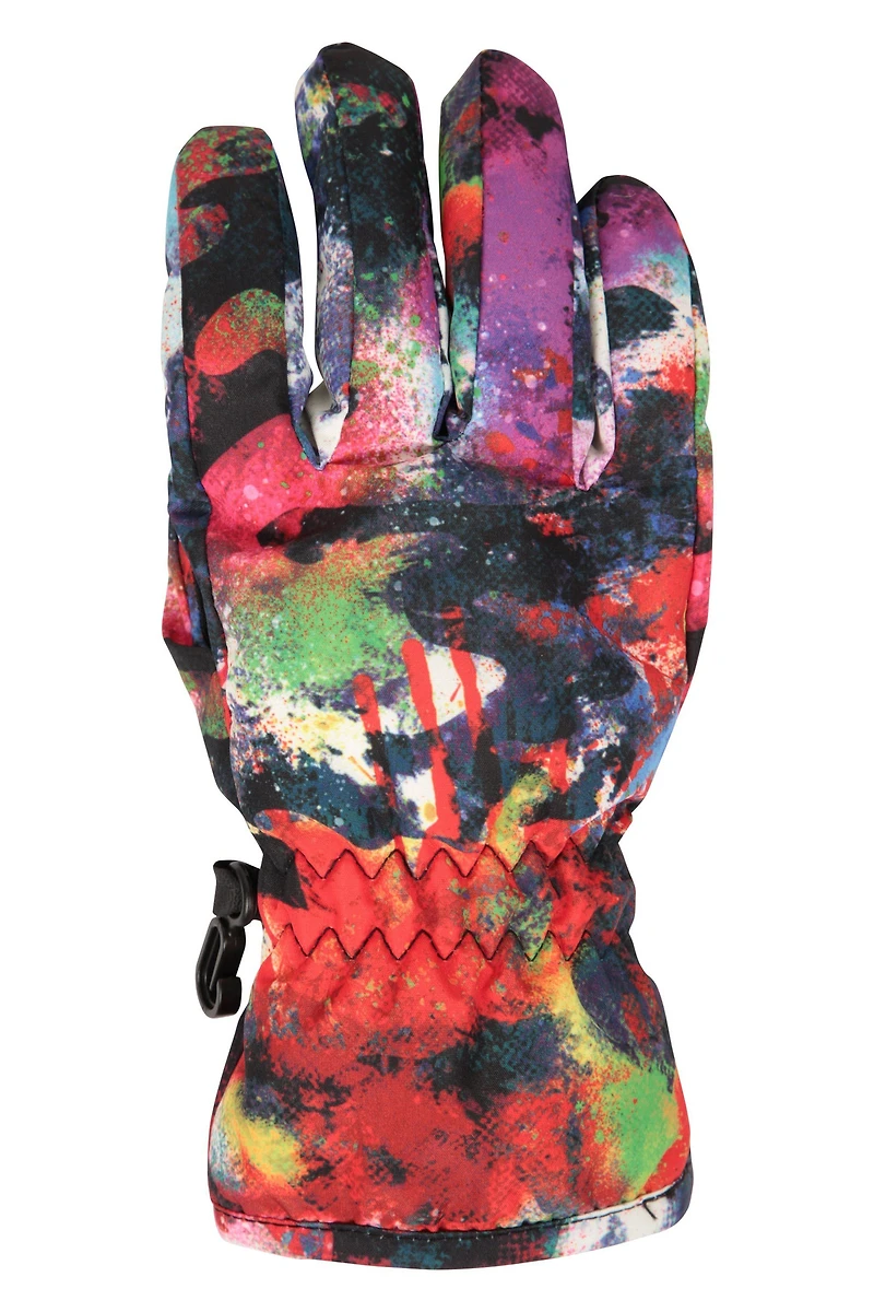 Printed Kids Ski Gloves