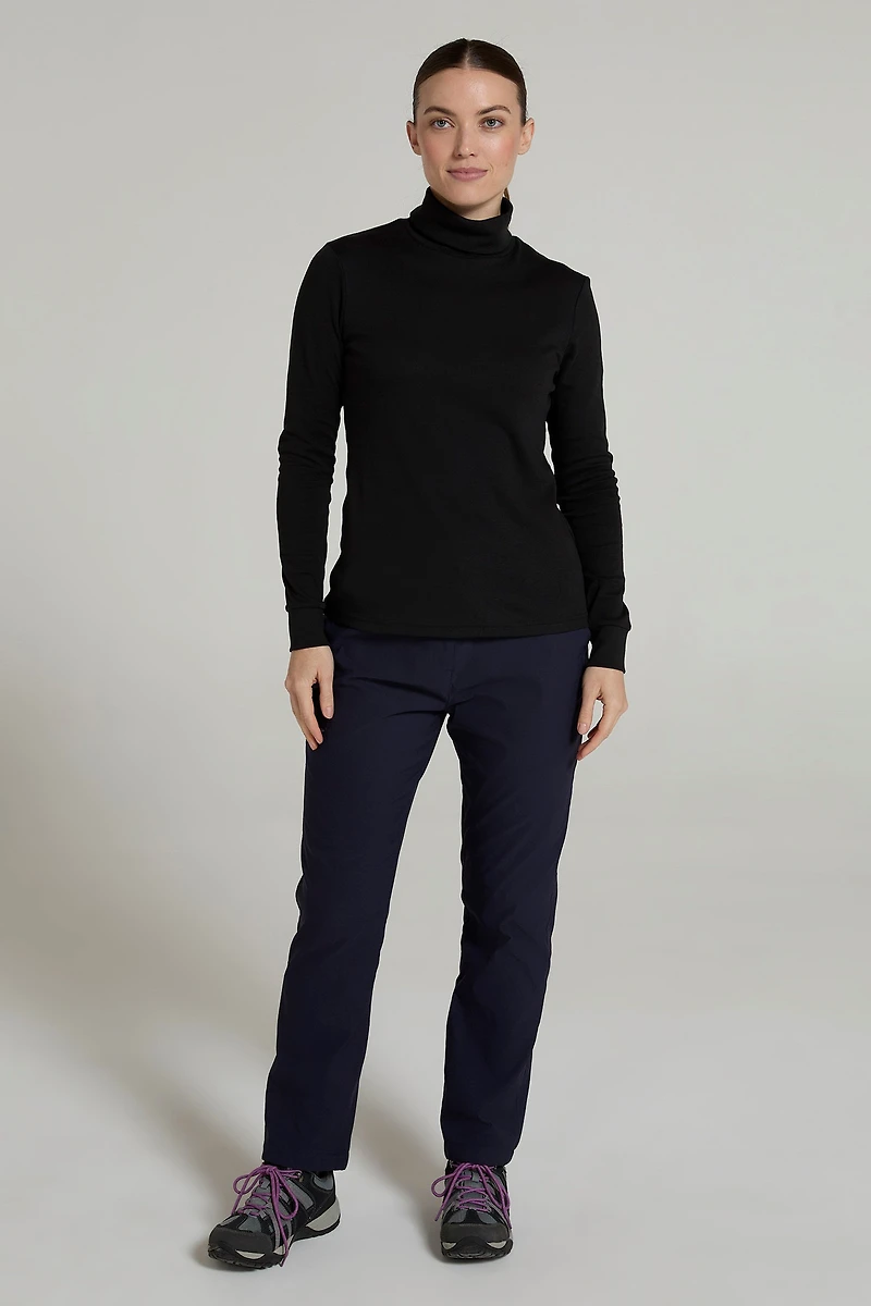 Meribel Womens Cotton Roll Neck Top