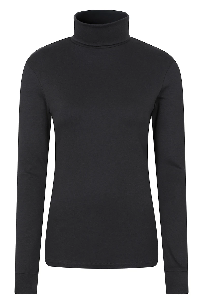 Meribel Womens Cotton Roll Neck Top