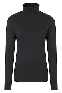 Meribel Womens Cotton Roll Neck Top